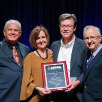 Pete Wernick, Suzanne Hays, Dan Hays, and Fred Bartenstein at the 2019 IBMA Industry Awards - photo by Frank Baker