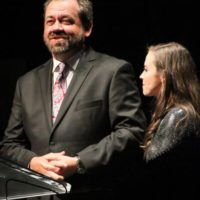 Dan Tyminski and Sierra Hull present at the 2019 IBMA Awards Show - photo by Frank Baker