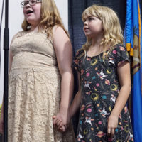Anna and Claire Marchand at the 2019 Oklahoma State Fiddling & Picking Contest - photo © Pamm Tucker