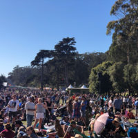 Audience at the Banjo Stage at the 2019 Hardly Strictly Bluegrass festival in San Francisco