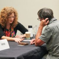 Becky Buller at the songwriting mentoring session at World of Bluegrass 2019 - photo by Frank Baker