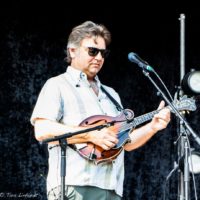 Ronnie McCoury with The Ringers does sound check at Wide Open Bluegrass 2019 - photo © Tara Linhardt