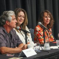 Jerry Salley, Donna Ulisse, and Irene Kelley at the Co-writing seminar at World of Bluegrass 2019 - photo by Frank Baker