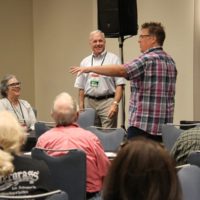 Ned Luberecki and Bob Webster at the Broadcasters Best Practices seminar at World of Bluegrass 2019 - photo by Frank Baker