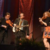 Becky Buller on twin fiddle with The Radio Ramblers at the Fall 2019 SOIMF - photo by Michael Gabbard