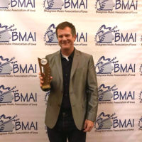 Mark Hargrove with his 2019 Banjo Player of the Year award from the BMAI