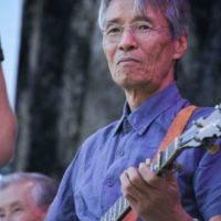 Sab Watanabe with Bluegrass 45 at Wide Open Bluegrass 2017 - photo by Frank Baker