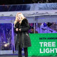 Rhonda Vincent sings at the 2019 New York Stock Exchange Christ Tree Lighting (12/5/19) - photo courtesy NYSE
