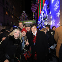 Rhonda Vincent with Jenn Chandler, James Chandler, Justin Peters, and Hongtao Zhang at the 2019 New York Stock Exchange Christ Tree Lighting (12/5/19) - photo courtesy NYSE