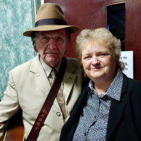 Larry Sparks with Lorraine Jordan at the 2019 Bluegrass Christmas in the Smokies - photo by Melanie Wilson