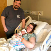 Travis, Vera, and Monika Frye at the hospital (1/20/20)