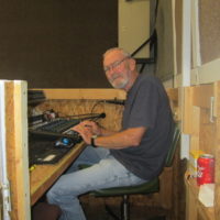 Jim Davis has done a masterful job running the sound at the Snow Hill Bluegrass Jamboree for many years with nary a complaint - photo by Audie Finnell