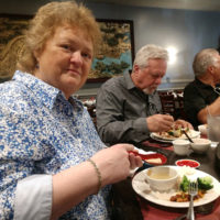 Bluegrass bands never forget to eat! Lorraine Jordan and Carolina Road chow down in California (2/24/20)
