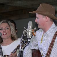 Vernon Lee Johnson with Rhonda Vincent at the Spring 2020 Palatka Bluegrass Festival - photo © Bill Warren