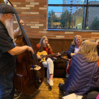 Family jam in the lobby at Wintergrass 2020 - photo by Mary Ann Goldstein