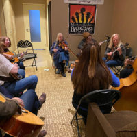 Jamming in the Montana Rockies Bluegrass Association suite at Wintergrass 2020