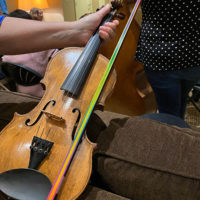Fiddle rain-bow at Wintergrass 2020
