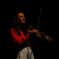 Emily Frantz with Mandolin Orange at the Ann Arbor Folk Festival (2/1/20) - photo © Bryan Bolea