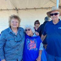 Lorraine Jordan greets friends at Bluegrass on the Beach 2020
