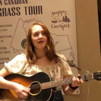Bell White performs at the Western Canada Bluegrass Association suite during Wintergrass 2020 - photo by Bob Remington