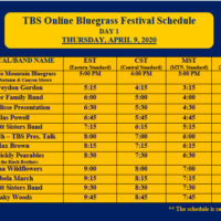 Tomorrow's Bluegrass Stars Online Bluegrass Festival day 1 schedule
