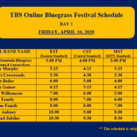 Tomorrow's Bluegrass Stars Online Bluegrass Festival day 2 schedule
