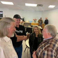 Bill Kaman and Marc Pruett chat with friends backstage at the 2nd annual Steve Sutton Memorial Concert (3/8/20)