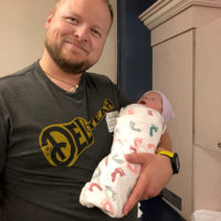 Rick Faris with a proud smile and his newborn son, Kent - July 2, 2020