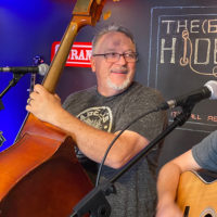 Gary Trivette at soundcheck for the Nick Chandler & Delivered album release concert at Bluegrass Music TV (8/8/20)