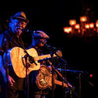 Dudley Connell (left) and Fred Travers during last night's show at the Birchmere.  Saturday, September 5th, 2020.  Photo by Jeromie Stephens