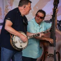 Steve Dilling and Jason Moore with Sideline at the May 2021 Gettysburg Bluegrass Festival - photo by Frank Baker