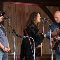 Rebekah Speer sits in with Donna Ulisse at the Spring 2021 Gettysburg Bluegrass Festival - photo by Frank Baker