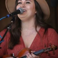 Heidi Greer with Tim Shelton Syndicate at the May 2021 Gettysburg Bluegrass Festival - photo by Frank Baker