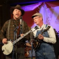 Barry Abernathy and Darrell Webb with Appalachian Road Show at the Spring 2021 Gettysburg Bluegrass Festival - photo by Frank Baker