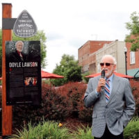 Doyle Lawson speaks at the unveiling of his Tennessee Music Pathways marker in Kingsport - photo courtesy of the City of Kingsport