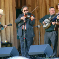 Billy Hurt fiddles with The Warrior River Band at the 2021 Willow Oak Park Bluegrass Festival - photo by Laura Ridge