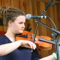 Katie Springer with Drive Time at the 2021 Willow Oak Park Bluegrass Festival - photo by Laura Ridge