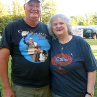 Promoter Mike Wilson and Lorraine Jordan at the 2021 Willow Oak Park Bluegrass Festival - photo by Sandy Hatley