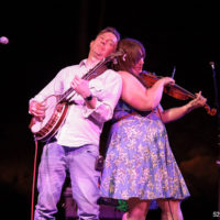 Dave Johnston and Allie Kral with Yonder Mountain String Band at Gerald R. Ford Amphitheater in Vail, Co (June 10, 2021) - photo © 529 Photography