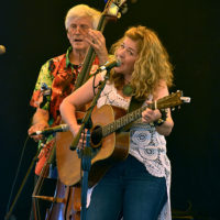 Valerie Smith and Tom Grey at the 2021 High Mountain Hay Fever Bluegrass Festival - photo by Kevin Slick