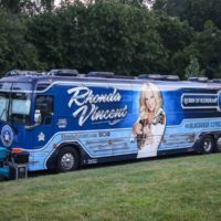 Rhonda Vincent's bus makes a statement at the Summer 2021 Gettysburg Bluegrass Festival - photo by Frank Baker