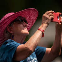 A Junior Sisk fan catching a shot at the 2021 Pickin' in Parsons festival - photo by Jeromie Stephens