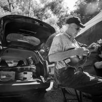 Harold Snellings and Rita White, Rapidan Ridge, campsite jam. 2021 Pickin' in Parsons festival - photo by Jeromie Stephens
