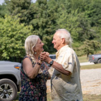 Ruthie and Randal Young dance at Herschel Sizemore's surprise 85th birthday party - photo by Garrett Carter
