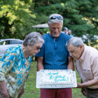 Joyce, Lee, and Herschel Sizemore at their surprise 85th birthday party - photo by Garrett Carter