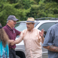 Herschel Sizemore greets friends at his surprise 85th birthday party - photo by Garrett Carter