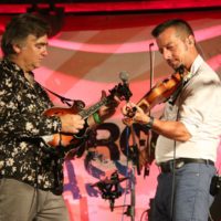 Ronnie McCoury and Jason Carter with Travelin' McCourys at the Summer 2021 Gettysburg Bluegrass Festival - photo by Frank Baker