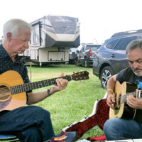 Johnny Williams and Jay Shelton at the 2021 Old Fiddlers Convention - photo by Eric Alfredson