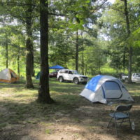 Tent camping area at the Labor Day 2021 Armuchee Bluegrass Festival