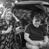 Barbara and Ben Eldridge traveled from California to watch the Seldom Scene perform to a crowd of 1200 at Mount Airy Farm, Warsaw, VA Saturday September 25th, 2021 - photo by Jeromie Stephens